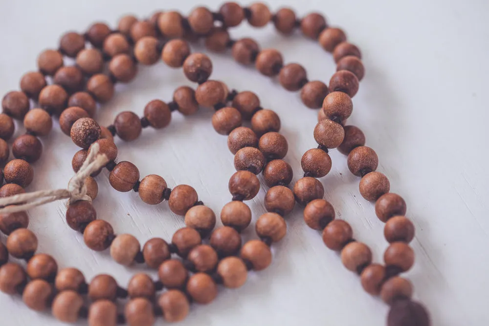 SANDALWOOD BROWN MALA NECKLACE
