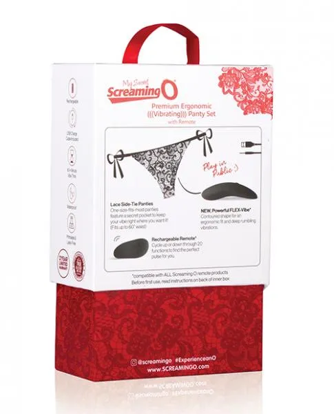 Screaming O Secret Premium Ergonomic Remote Panty Set - Black
