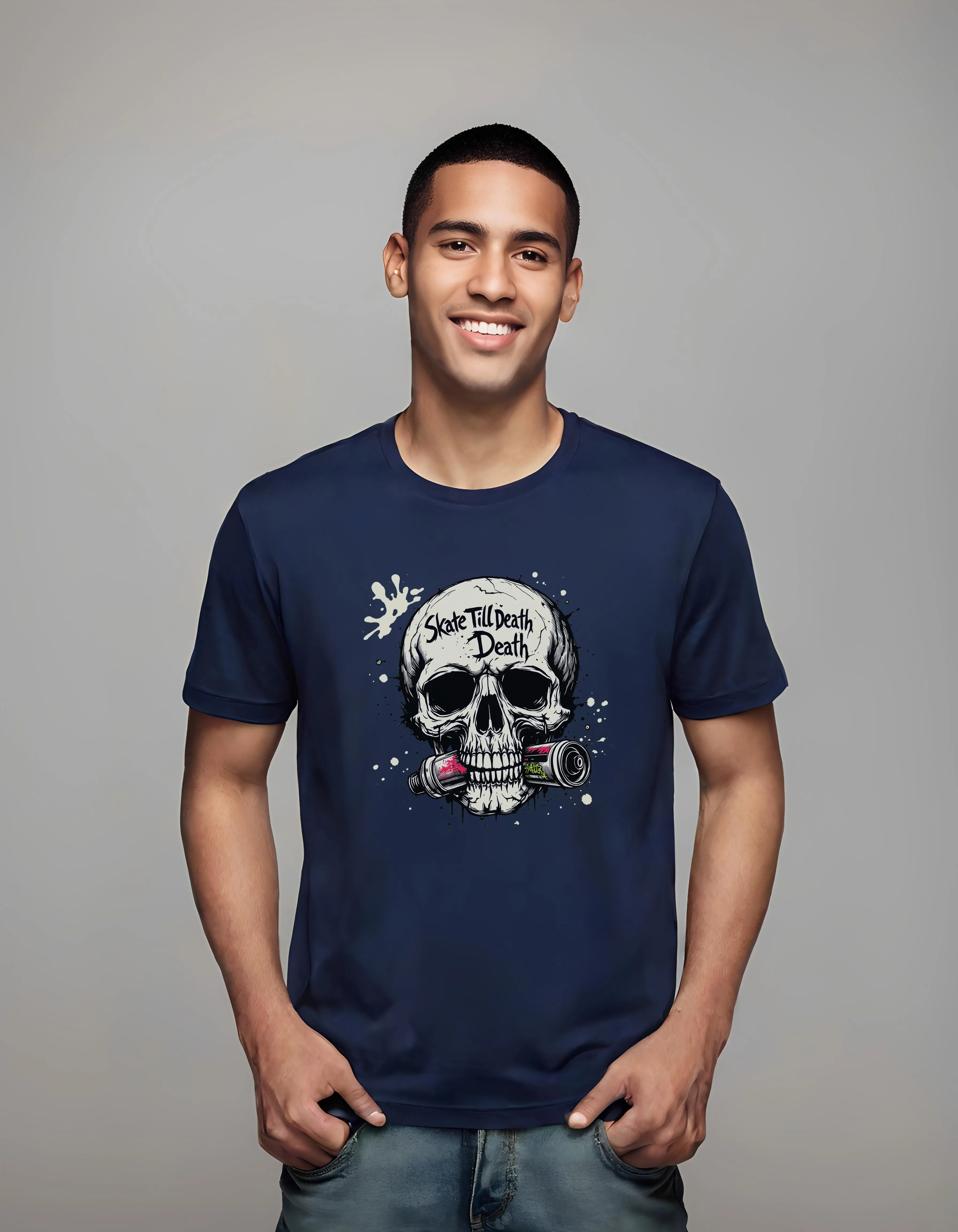 Skate Till Death Skull Graphic | Classic T-Shirt (Unisex)