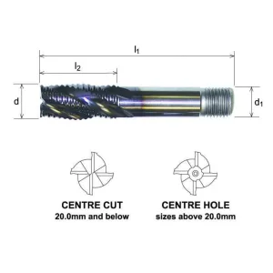 Somta Multi Flute 14mm HSS-Co8 Multi-Purpose Roughing End Mill