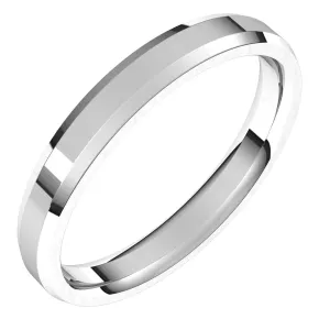 Sterling Silver 3 mm Beveled Edge Comfort Fit Light Band