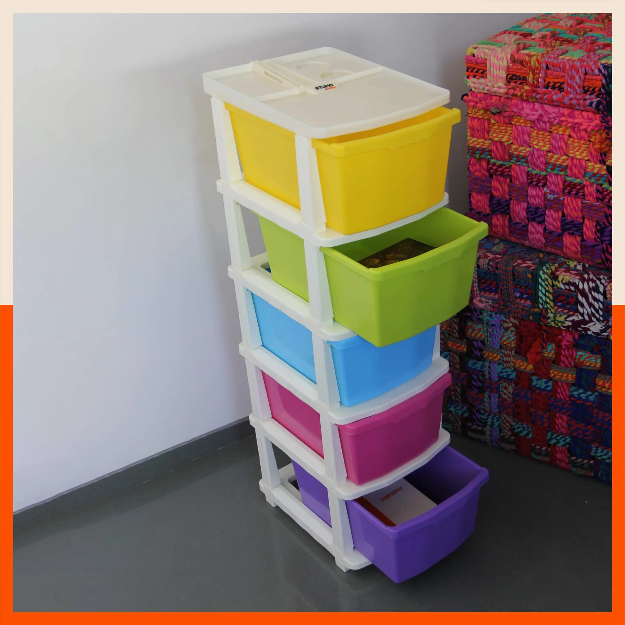 Stomo 5 Drawer Multi-Purpose Storage Organizer for Home and Office (Green)