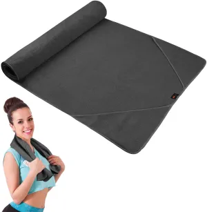 Sunland - Toalla de yoga de microfibra antideslizante extra gruesa   toalla de mano 2 en 1, super absorbente y de secado rápido, diseño de bolsillos en las esquinas para evitar que se amontonen
