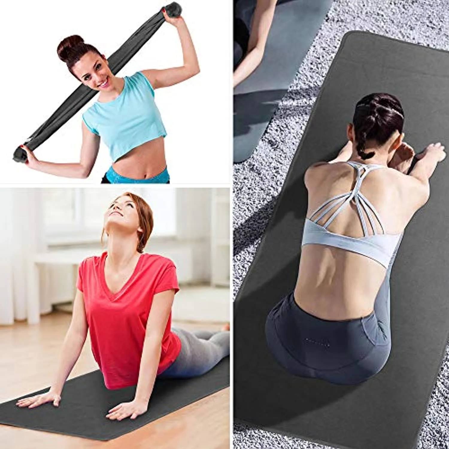 Sunland - Toalla de yoga de microfibra antideslizante extra gruesa   toalla de mano 2 en 1, super absorbente y de secado rápido, diseño de bolsillos en las esquinas para evitar que se amontonen