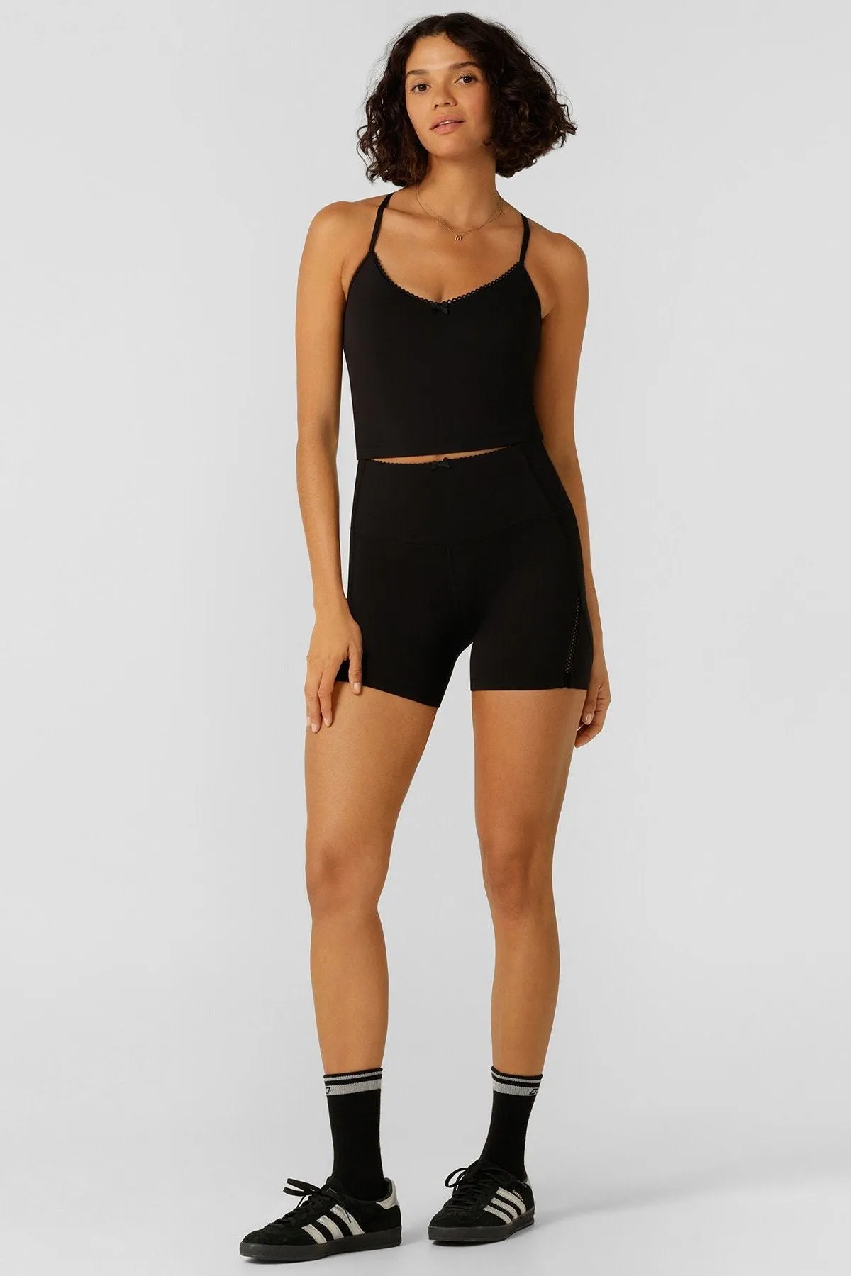 Sweet Thing Cropped Bra Tank Combo | Black
