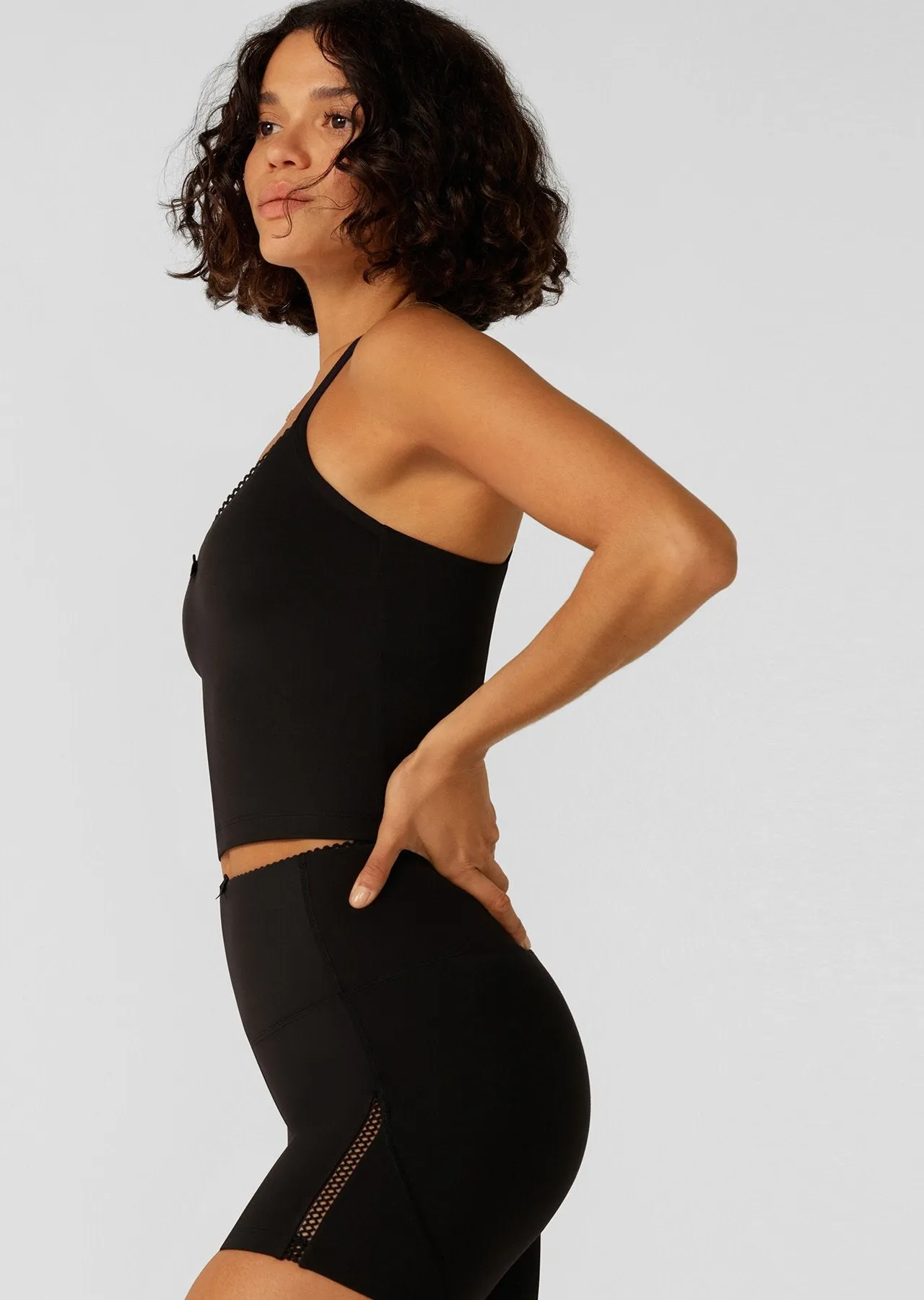Sweet Thing Cropped Bra Tank Combo | Black