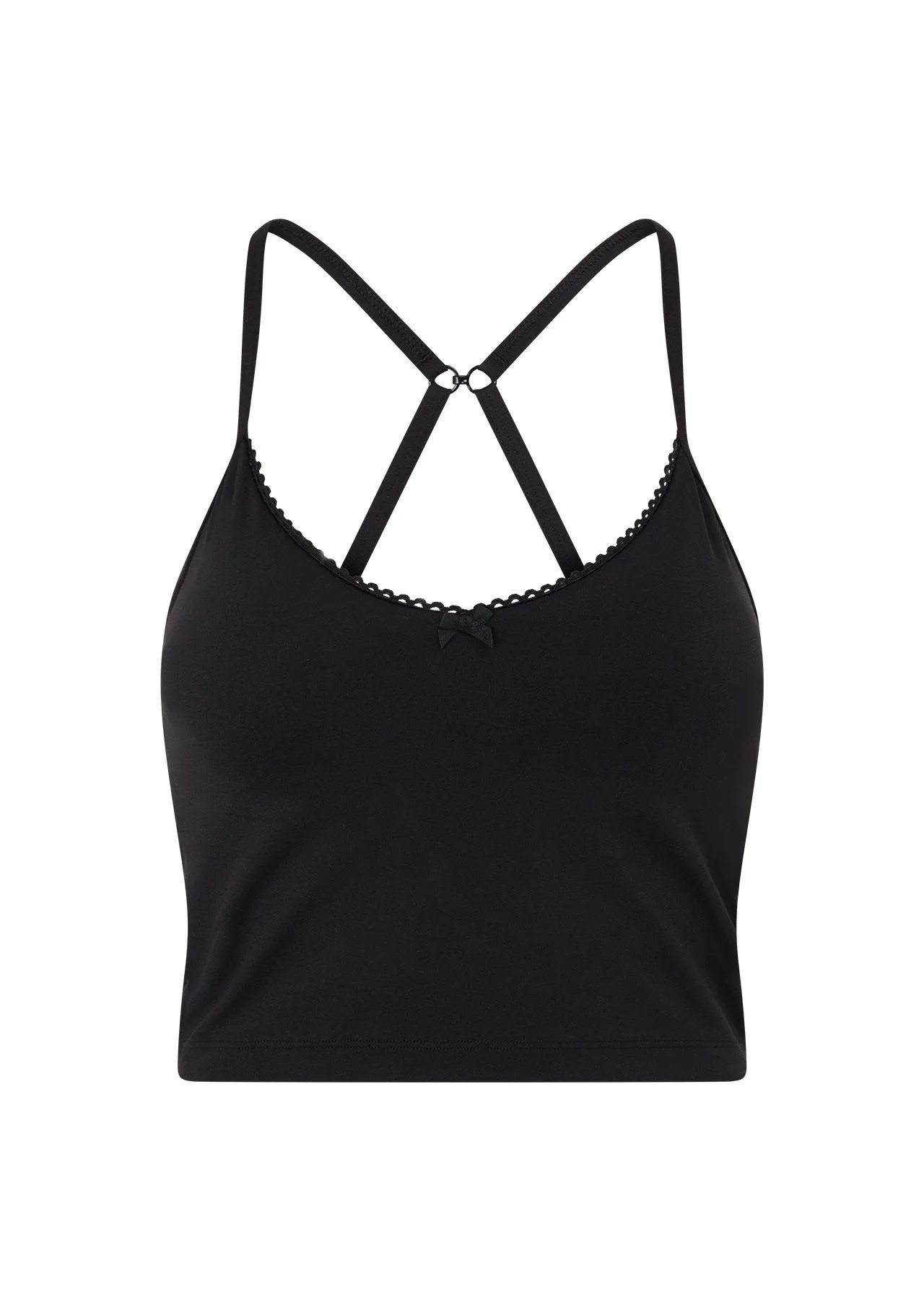 Sweet Thing Cropped Bra Tank Combo | Black