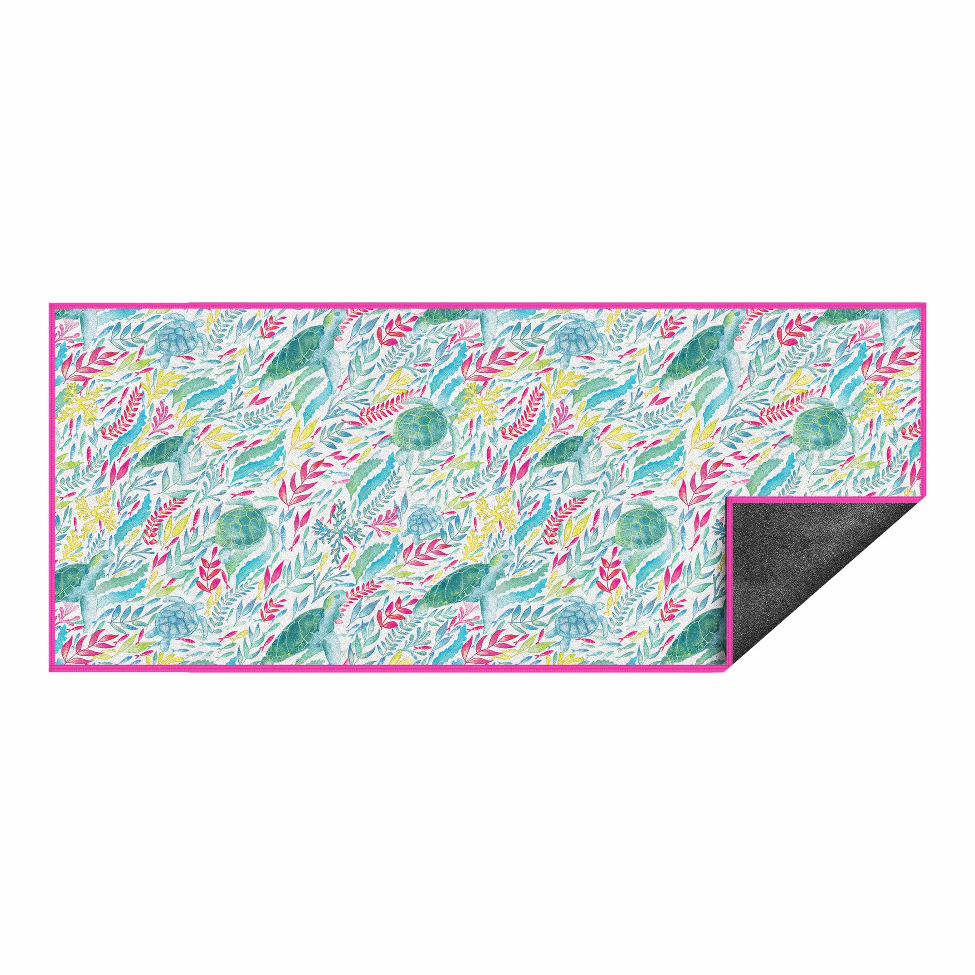 Swimming Turtle Design Personalized Charcoal Travel Towels