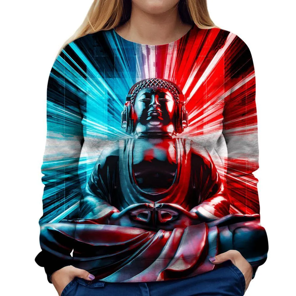 Techno Buddha Womens Sweatshirt