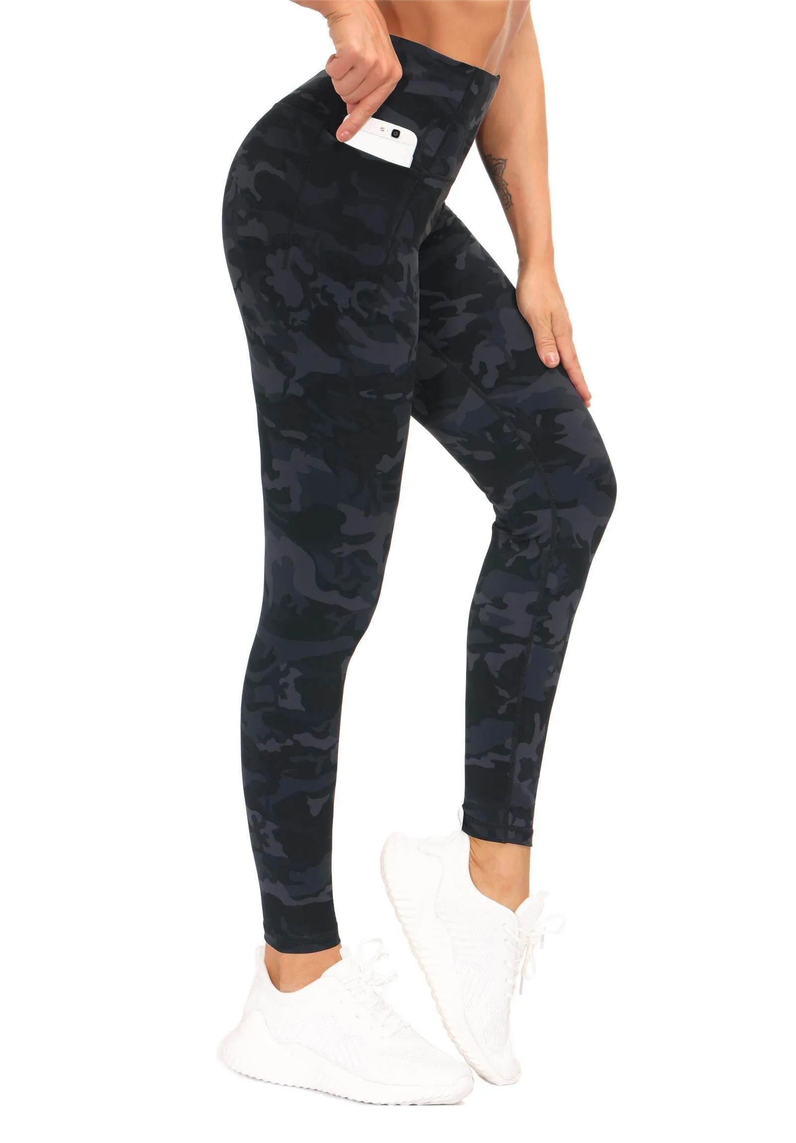THE GYM PEOPLE Tummy Control Workout Leggings with Pockets High Waist Athletic Yoga Pants for Women Running, Fitness