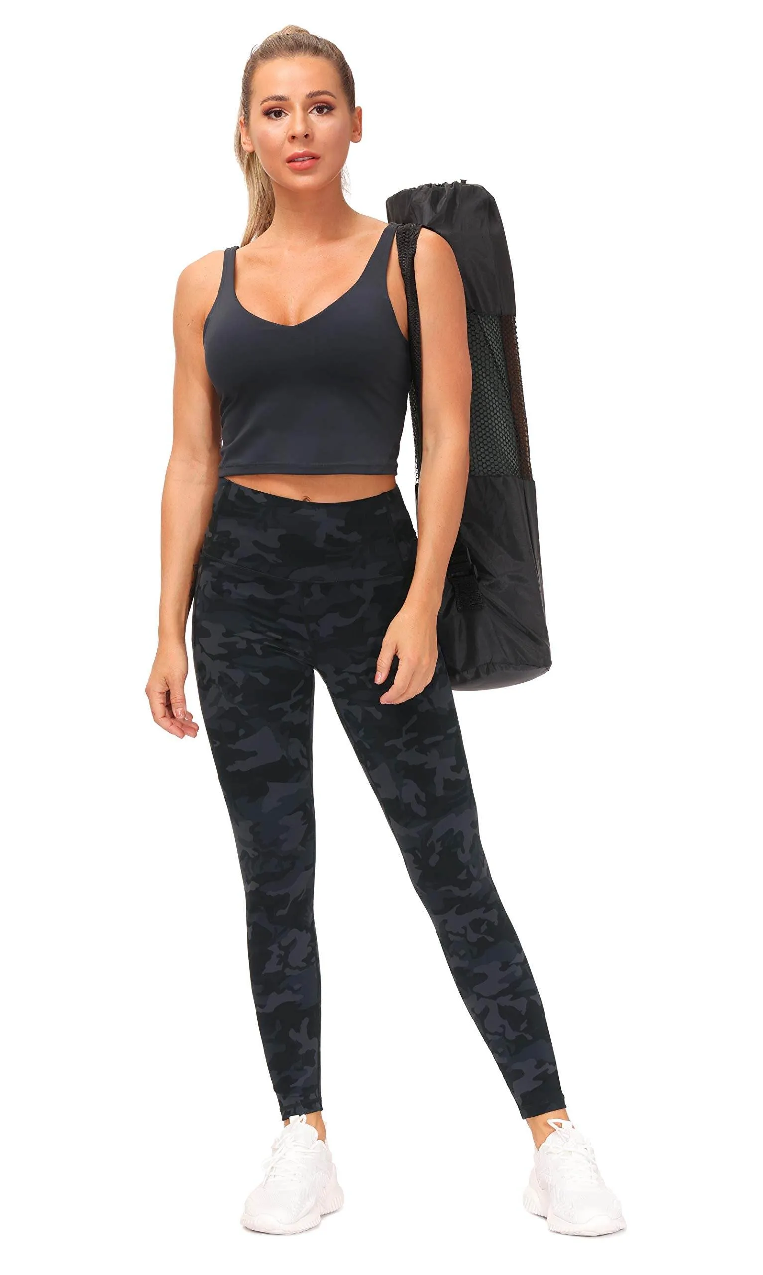 THE GYM PEOPLE Tummy Control Workout Leggings with Pockets High Waist Athletic Yoga Pants for Women Running, Fitness