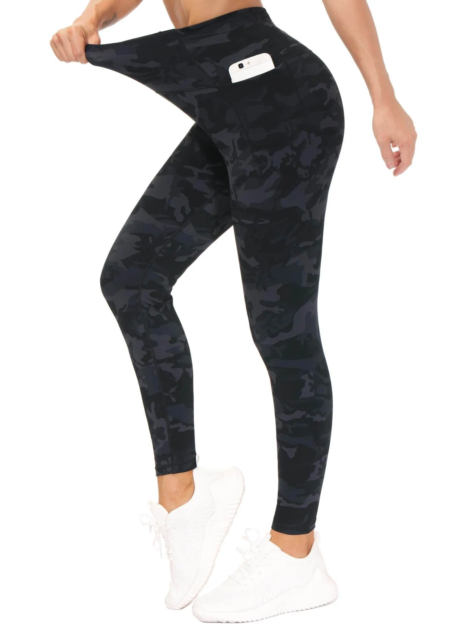 THE GYM PEOPLE Tummy Control Workout Leggings with Pockets High Waist Athletic Yoga Pants for Women Running, Fitness