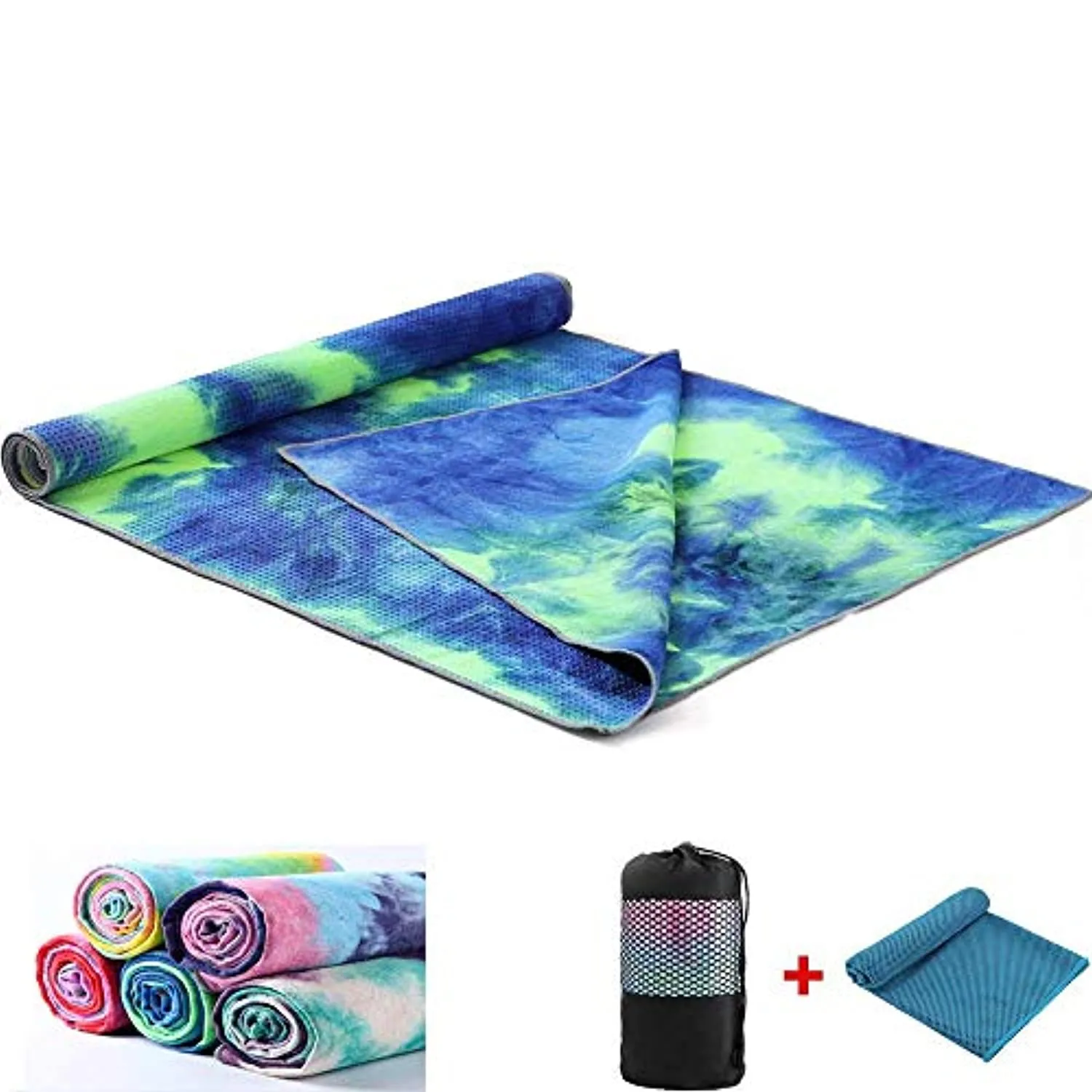 Toalla de secado rápido, antideslizante, 72 x 24.8 pulgadas, esterilla de yoga, supersuave, absorbente del sudor, antideslizante, para yoga caliente, tamaño perfecto para ejercicios de yoga, ideal para yoga caliente y pilates