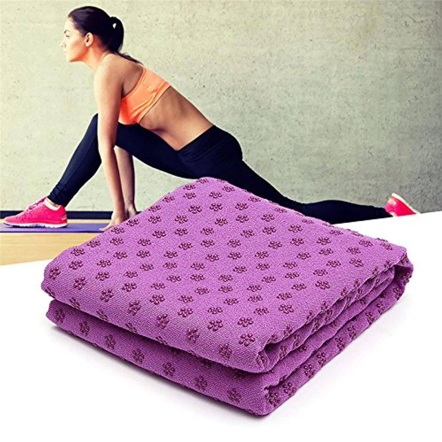 Toalla para esterilla de yoga de microfibra, antideslizante, absorbente, supersuave, 24.0 x 72.0 in