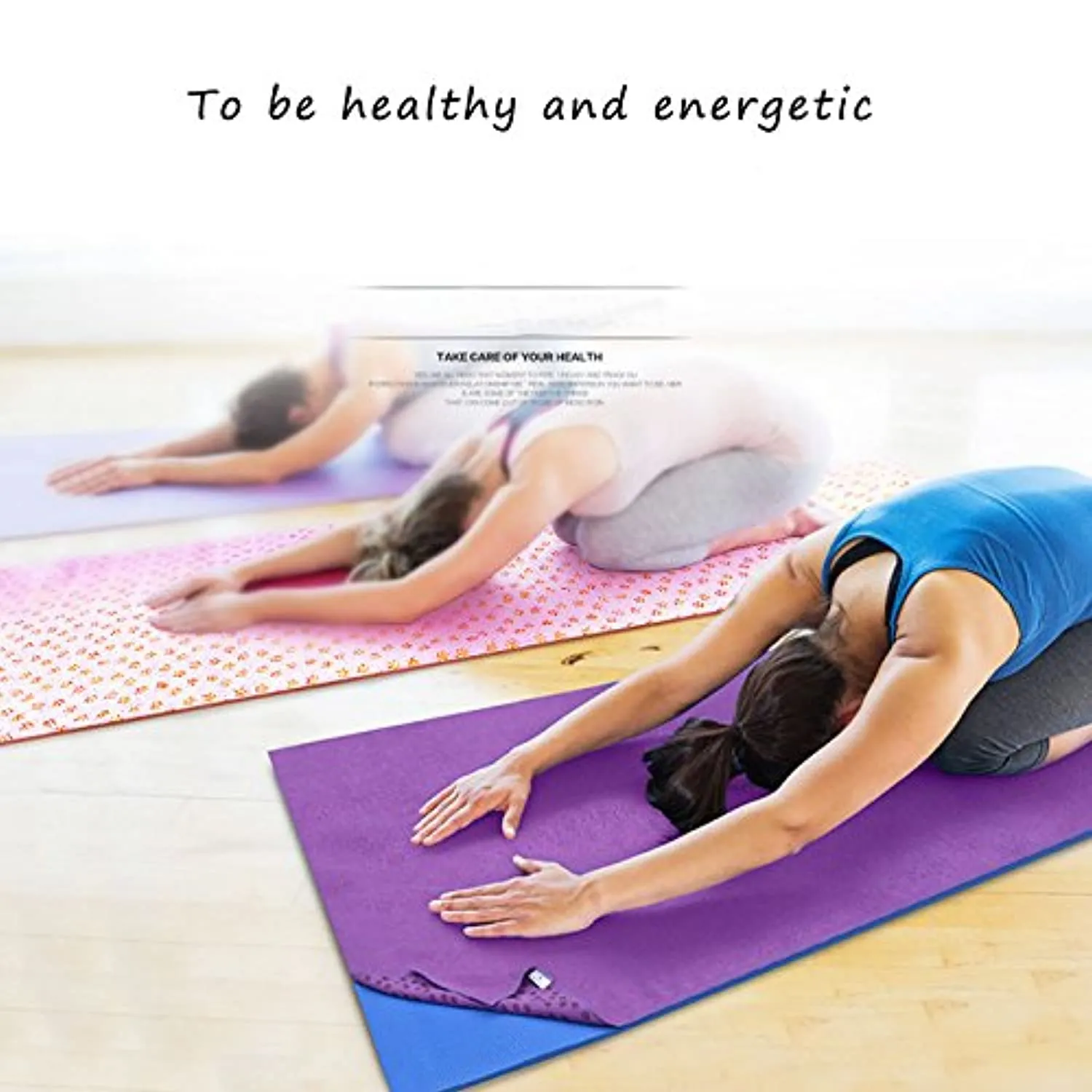Toalla para esterilla de yoga de microfibra, antideslizante, absorbente, supersuave, 24.0 x 72.0 in