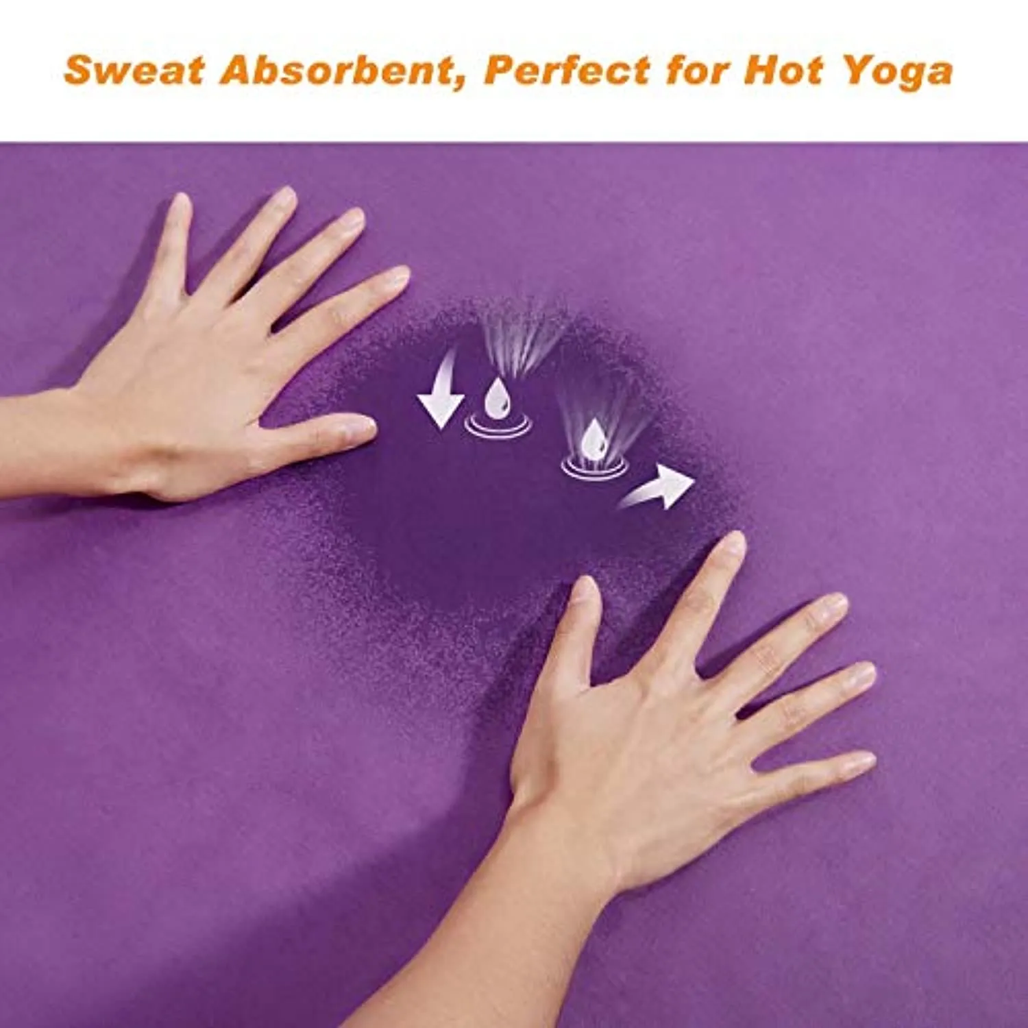 TOPLUS toalla de yoga – absorbente del sudor antideslizante toalla de yoga caliente   toalla de mano 2 en 1 set de microfibra, súper suave, mejor toalla de esterilla de yoga para Bikram Hot Yoga, Pilates, con bolsa de transporte