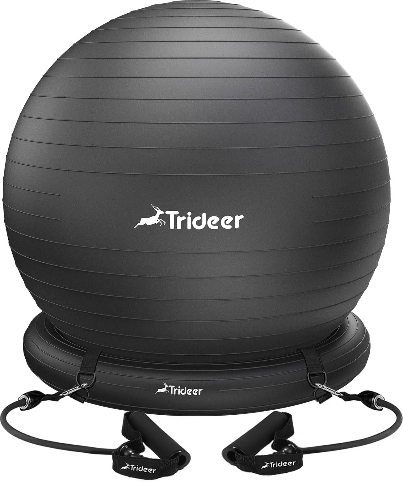 Trideer Ball Chair Yoga Ball Chair Exercise Ball Chair with Base & Bands for Home Gym Workout Ball for Abs, Stability Ball & Balance Ball Seat to Relieve Back Pain (XL(27-30ines/68-75cm), Black)