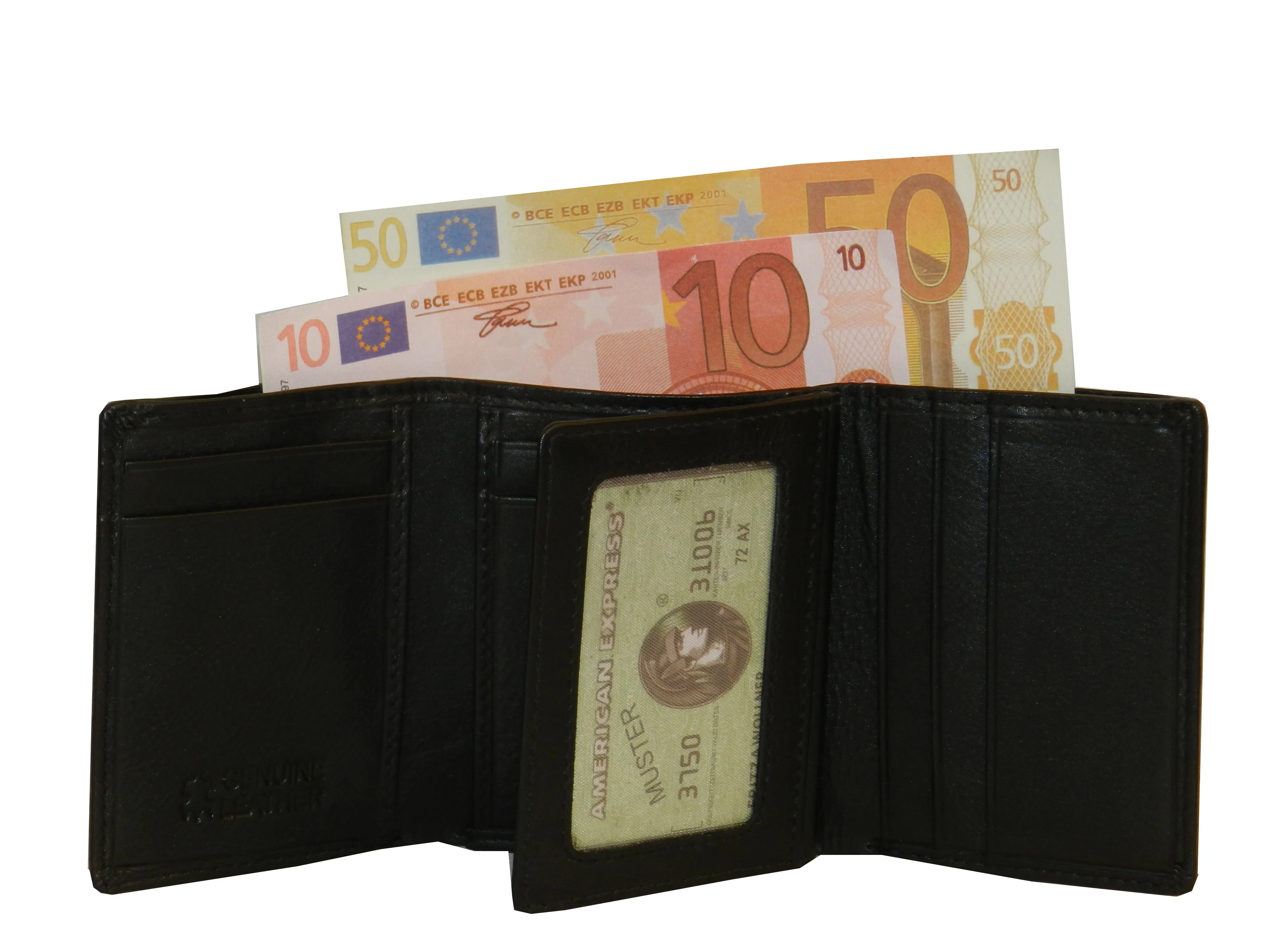 Trikon 8 Card Trifold Wallet Elastic Loop #1539N [Elastic]