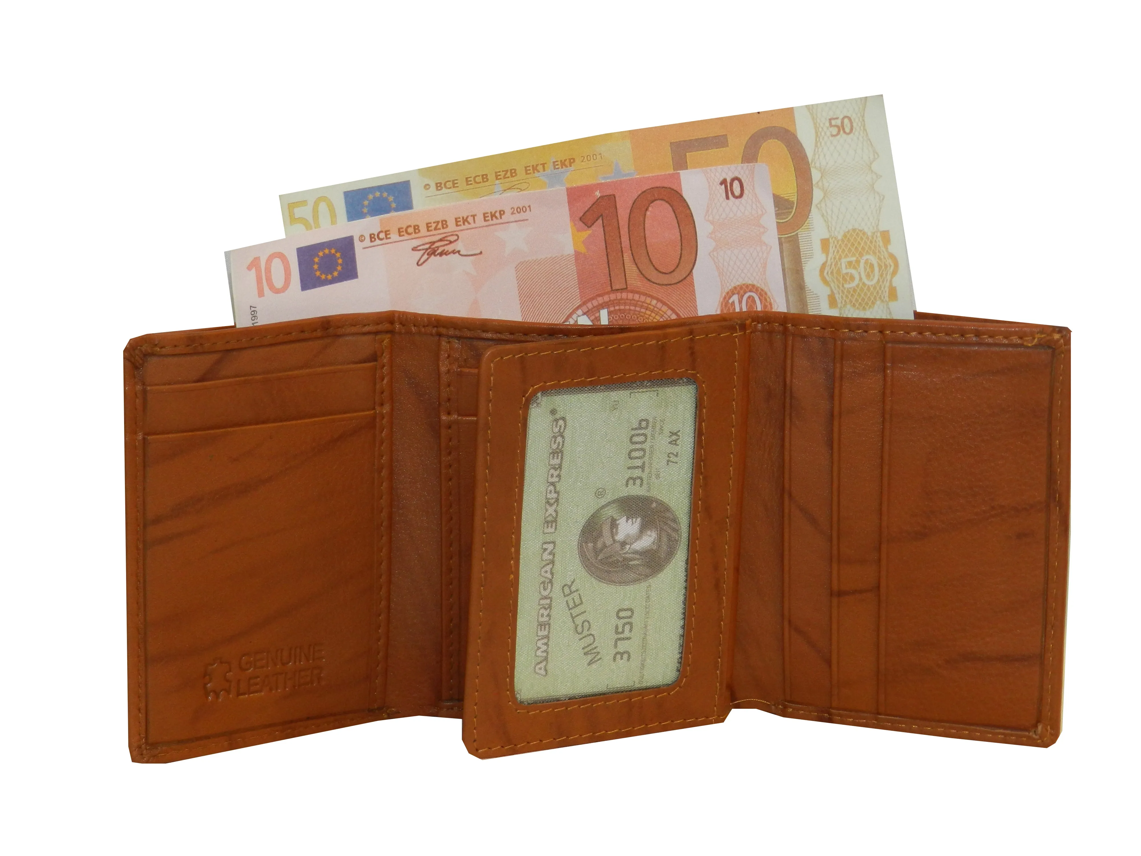 Trikon 8 Card Trifold Wallet Elastic Loop #1539N [Elastic]