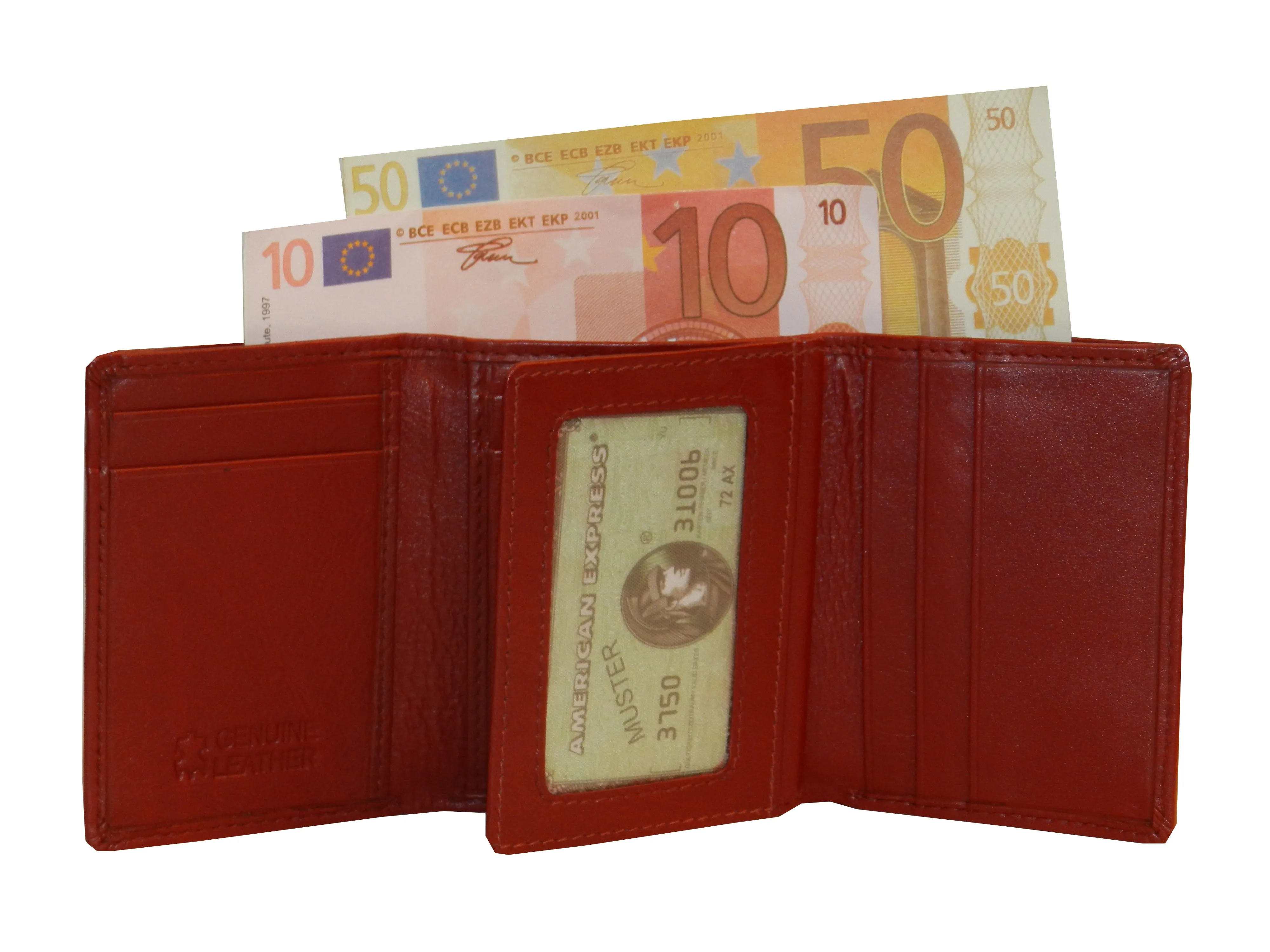 Trikon 8 Card Trifold Wallet Elastic Loop #1539N [Elastic]