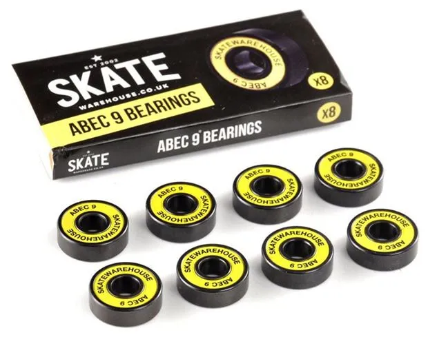 Venom Skateboards Logo White Skateboard Wheels & Skatewarehouse ABEC 9 Bearings Pack   Bolts!