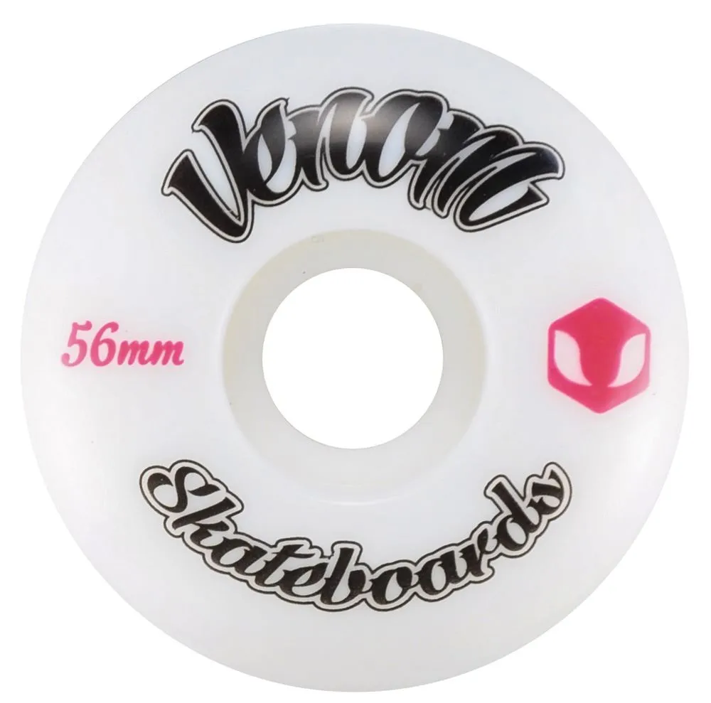 Venom Skateboards Logo White Skateboard Wheels & Skatewarehouse ABEC 9 Bearings Pack   Bolts!