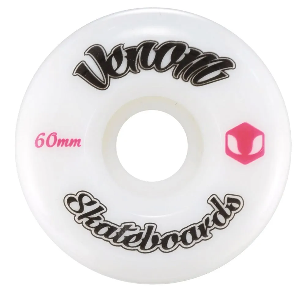 Venom Skateboards Logo White Skateboard Wheels & Skatewarehouse ABEC 9 Bearings Pack   Bolts!