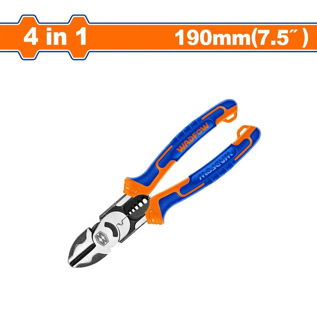 Wadfow WPL3778 4-in-1 Multi-Function Diagonal Cutting Pliers 7.5in/190mm