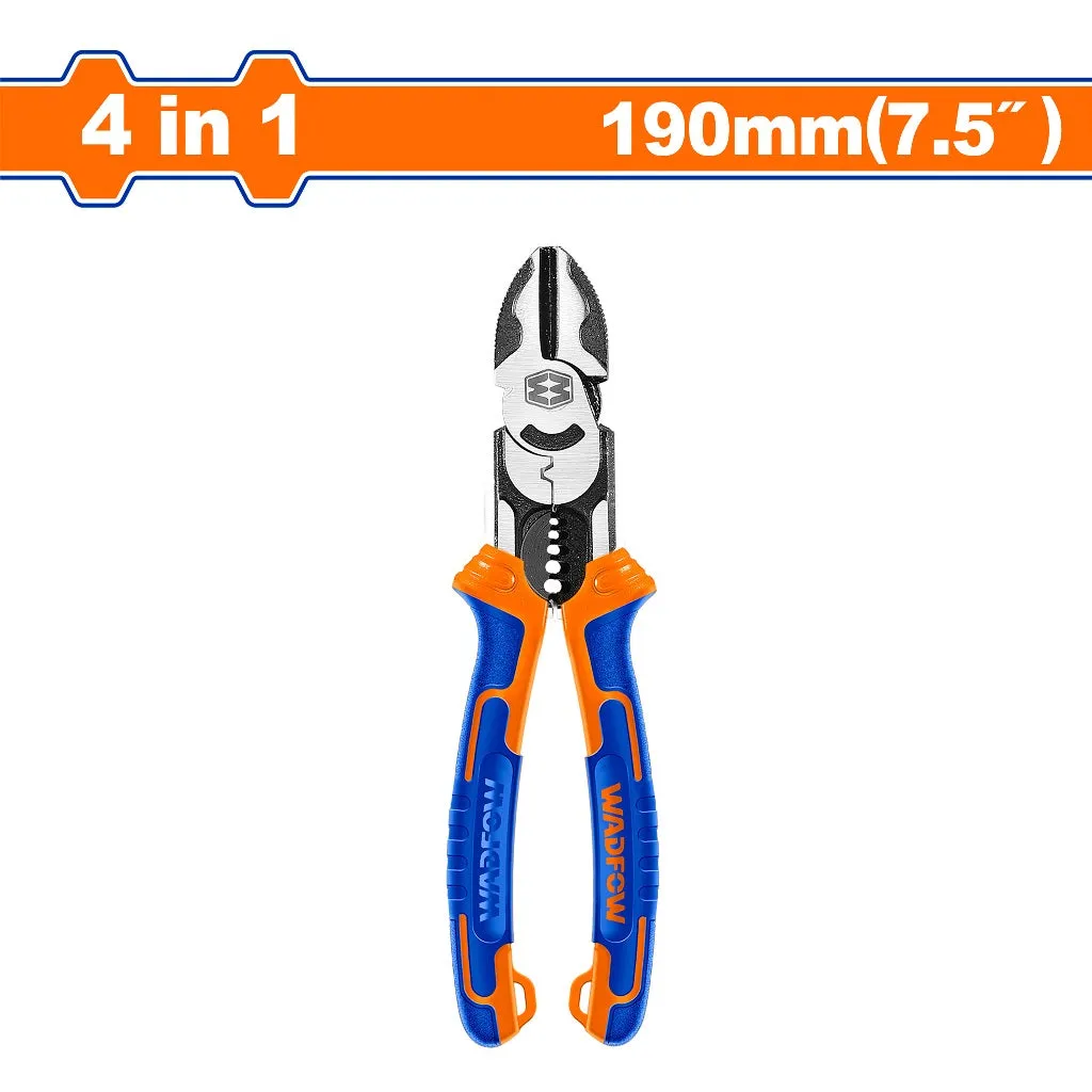 Wadfow WPL3778 4-in-1 Multi-Function Diagonal Cutting Pliers 7.5in/190mm