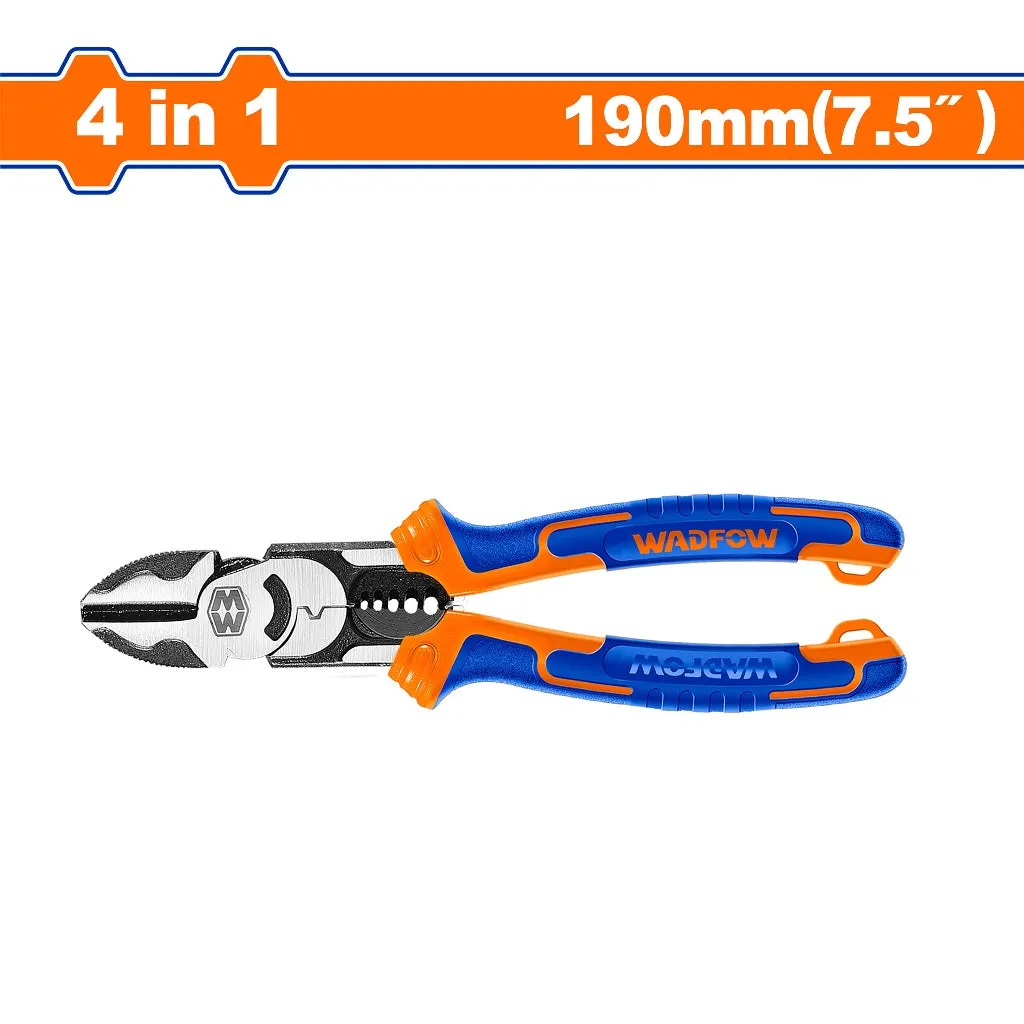 Wadfow WPL3778 4-in-1 Multi-Function Diagonal Cutting Pliers 7.5in/190mm