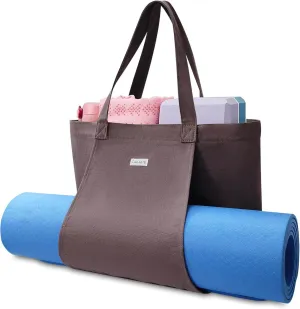 Women Yoga Mat Bag Canvas Tote For, Yoga Bags And Carriers Fits All Your Stuff, Pilates, Travel Office Beach Workout