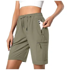 Women's Lightweight Hiking Cargo Shorts Quick Dry Athletic Shorts , Slate Green