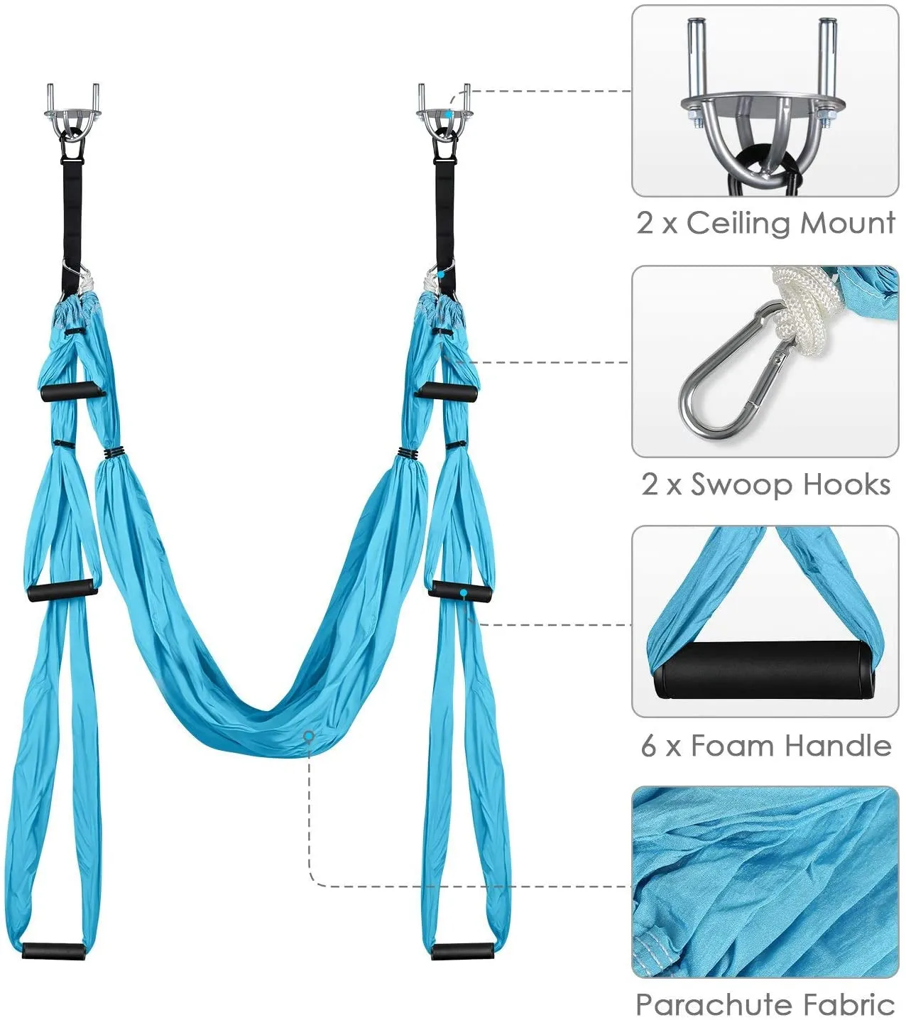 Yoga Flying Swing Hammock Trapeze Sling Inversion Tool for Gym Home Fitness