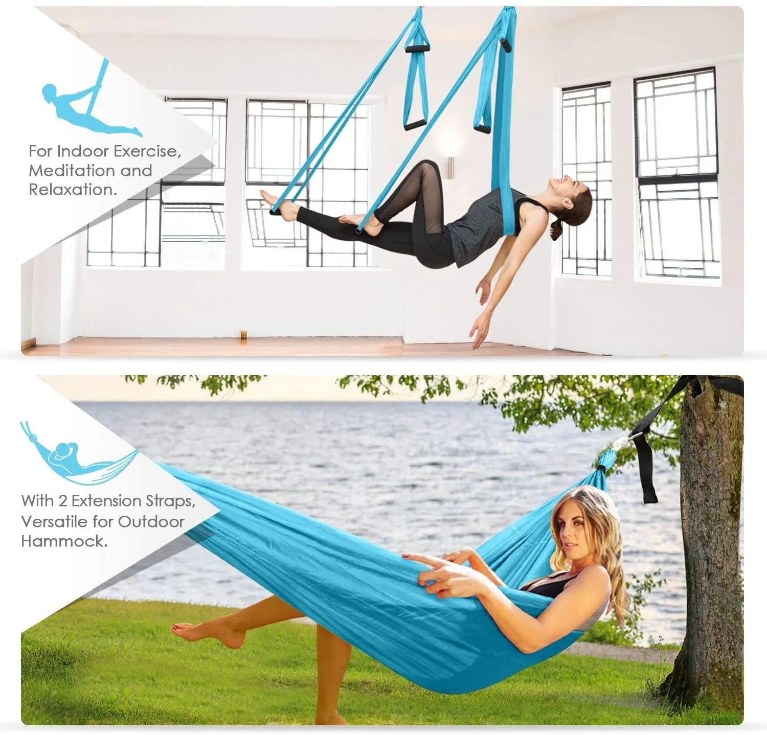Yoga Flying Swing Hammock Trapeze Sling Inversion Tool for Gym Home Fitness
