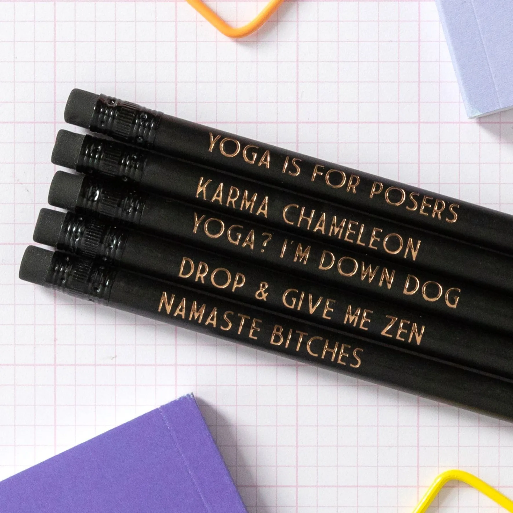 Yoga Gift | Yoga printed pencils | Yoga Teacher Gift