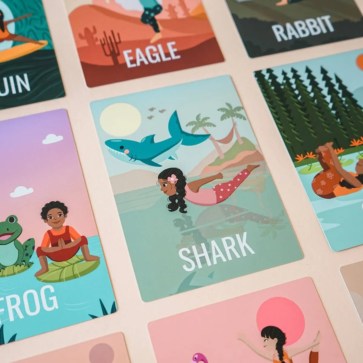 Yoga Karten Illustriert für Kinder