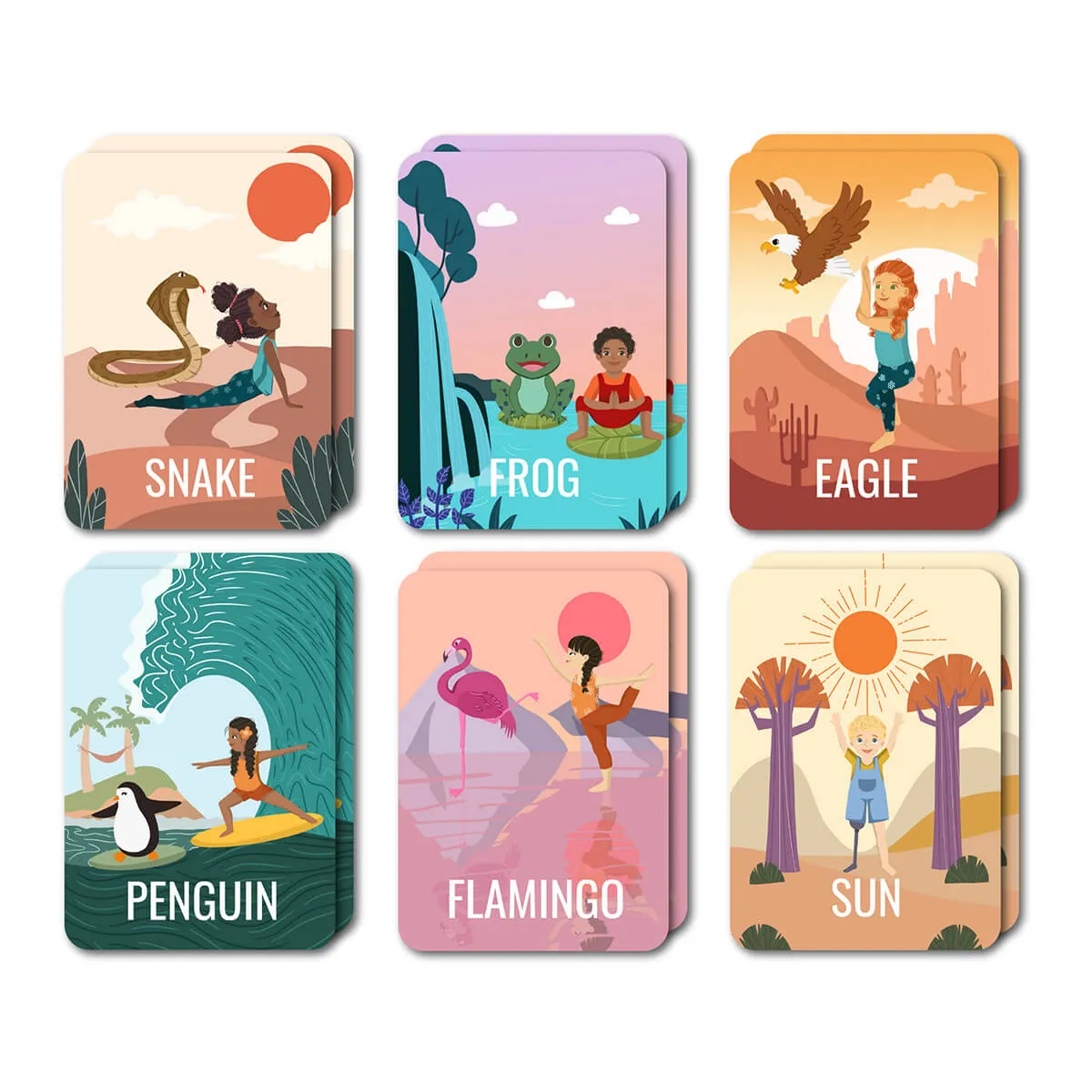 Yoga Karten Illustriert für Kinder