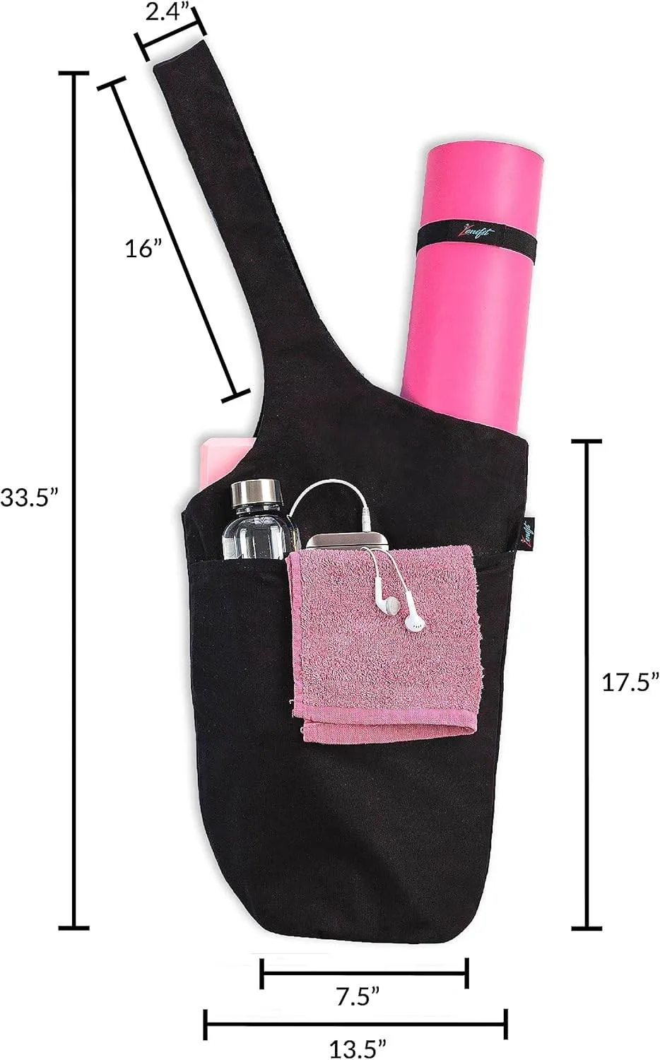 Yoga Mat Bag – Versatile Yoga Bag with Mat Straps & Storage Pockets, Holds Yoga & Pilates Mats, Lightweight & Durable