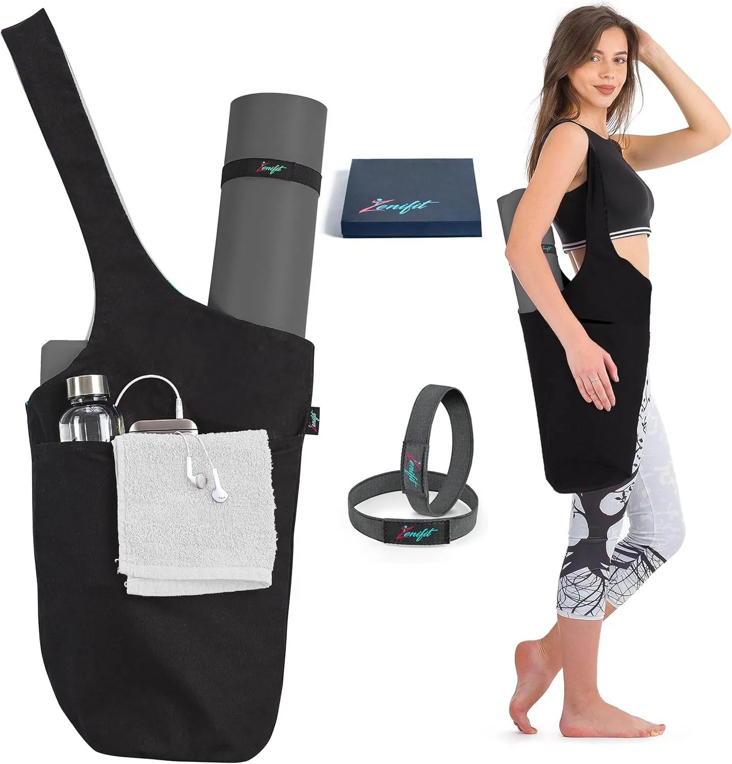 Yoga Mat Bag – Versatile Yoga Bag with Mat Straps & Storage Pockets, Holds Yoga & Pilates Mats, Lightweight & Durable