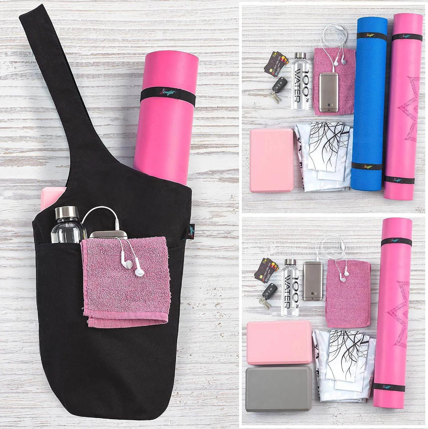 Yoga Mat Bag – Versatile Yoga Bag with Mat Straps & Storage Pockets, Holds Yoga & Pilates Mats, Lightweight & Durable