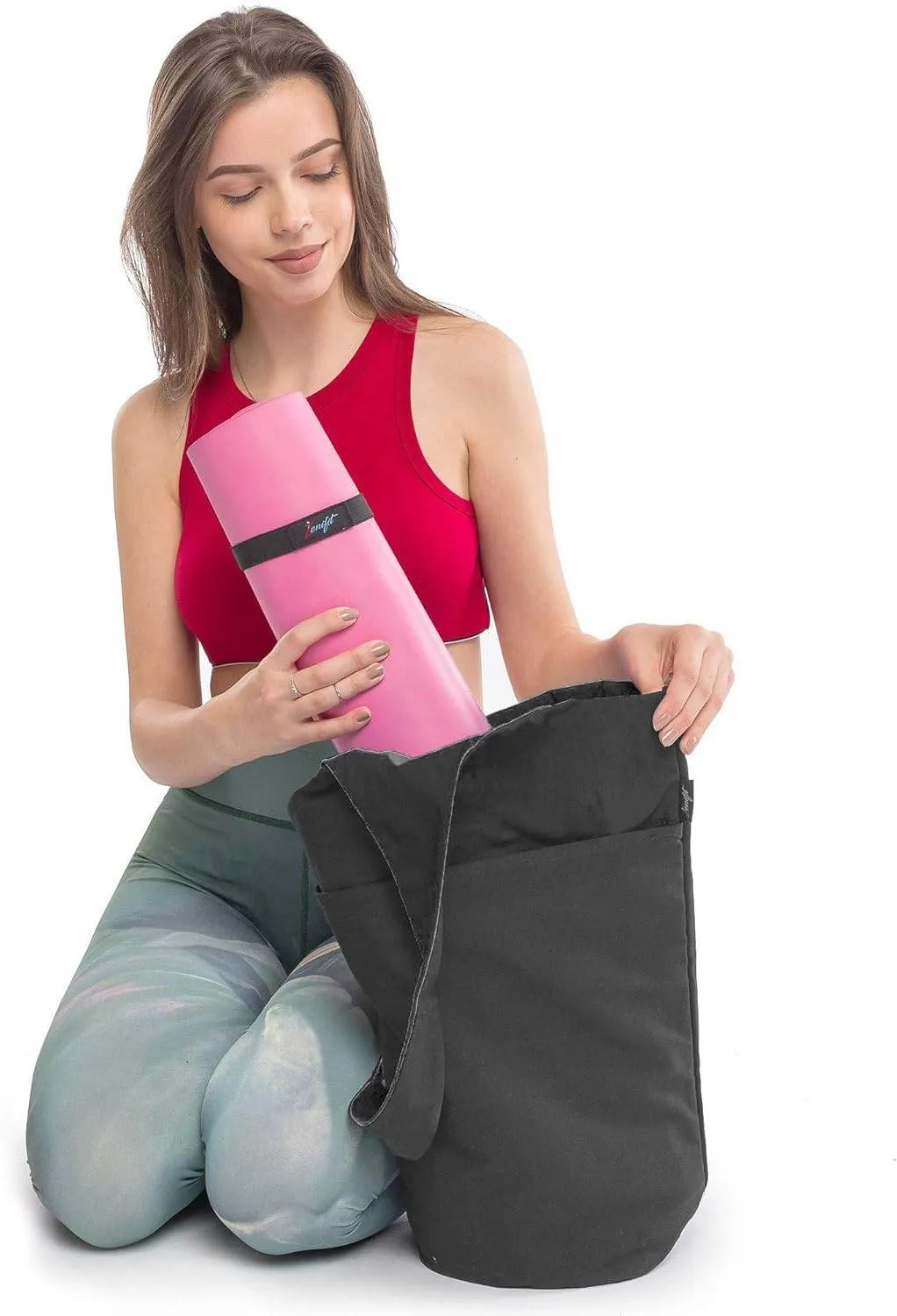 Yoga Mat Bag – Versatile Yoga Bag with Mat Straps & Storage Pockets, Holds Yoga & Pilates Mats, Lightweight & Durable