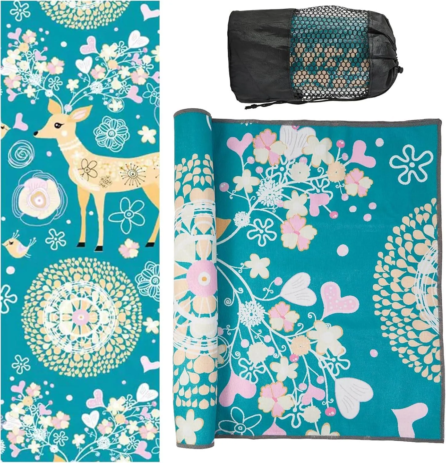 Yoga Towels, Non Slip Hot Yoga Mat Towel with Grip Dots,Super-Absorbent Soft Microfiber Yoga Blanket for Pilates, Fitness and Workout 72inch x 24inch