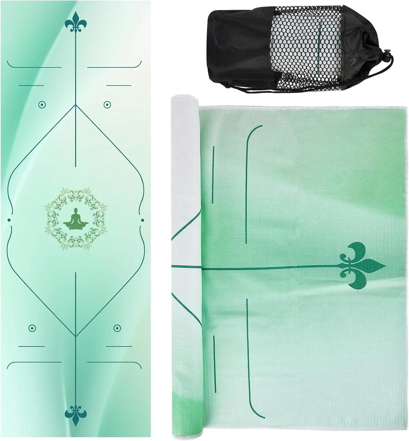 Yoga Towels, Non Slip Hot Yoga Mat Towel with Grip Dots,Super-Absorbent Soft Microfiber Yoga Blanket for Pilates, Fitness and Workout 72inch x 24inch