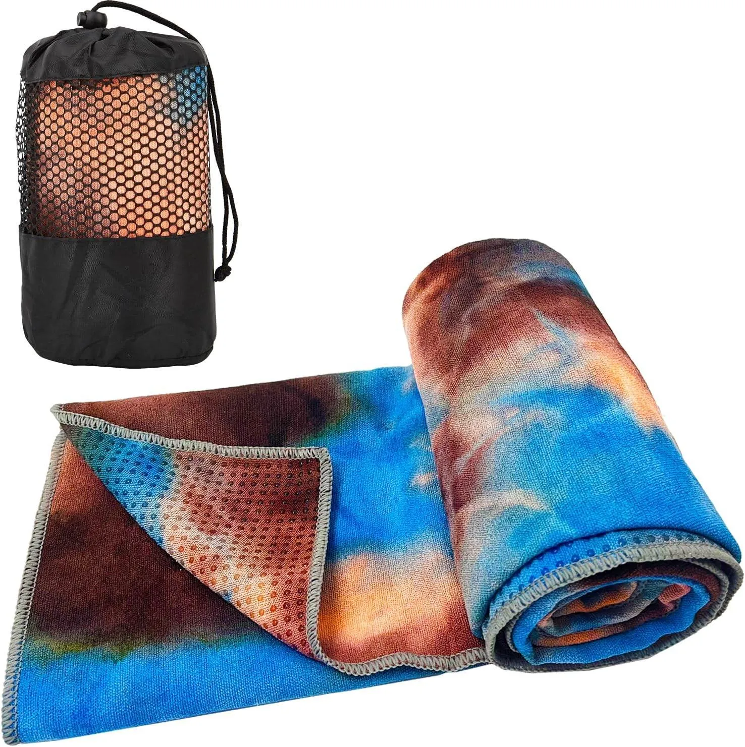 Yoga Towels, Non Slip Hot Yoga Mat Towel with Grip Dots,Super-Absorbent Soft Microfiber Yoga Blanket for Pilates, Fitness and Workout 72inch x 24inch