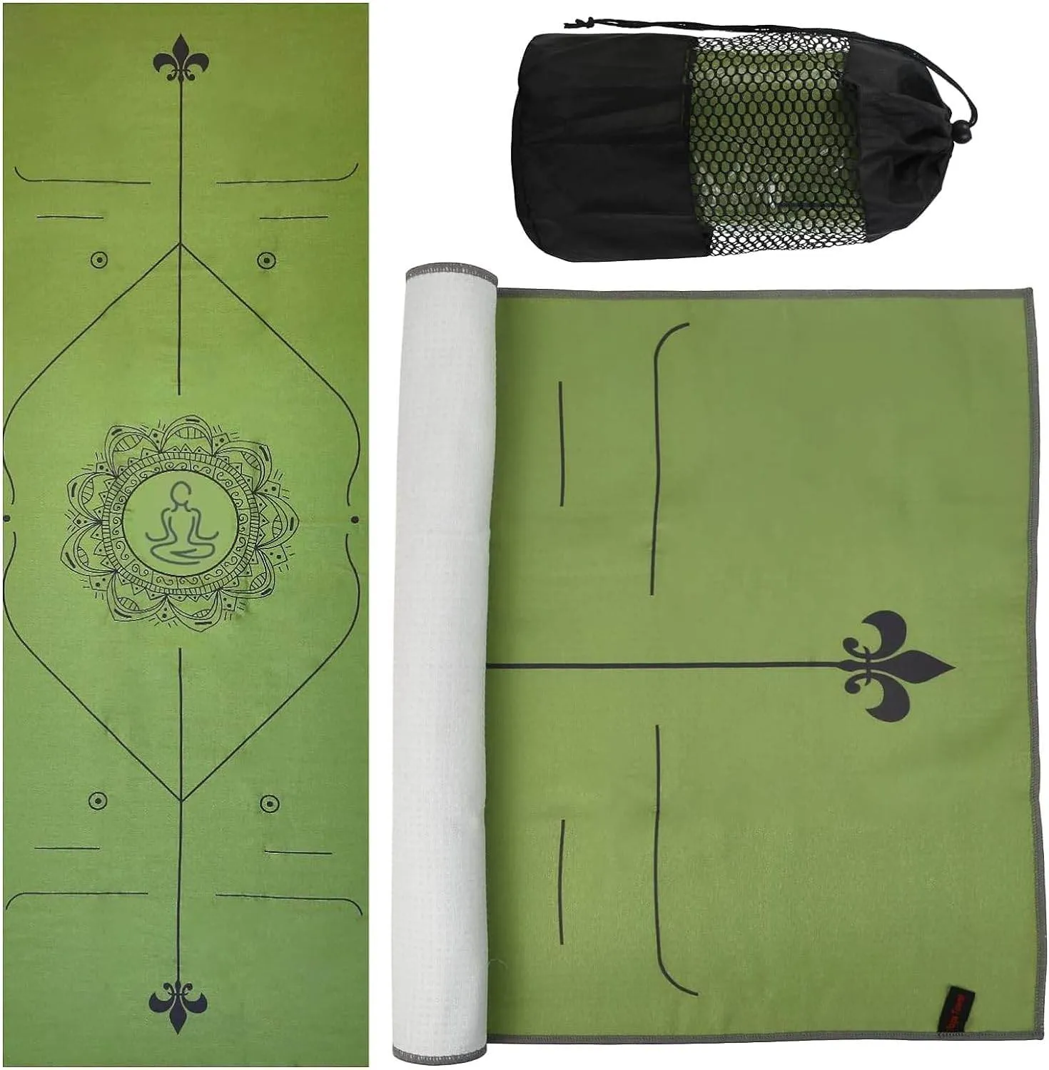 Yoga Towels, Non Slip Hot Yoga Mat Towel with Grip Dots,Super-Absorbent Soft Microfiber Yoga Blanket for Pilates, Fitness and Workout 72inch x 24inch