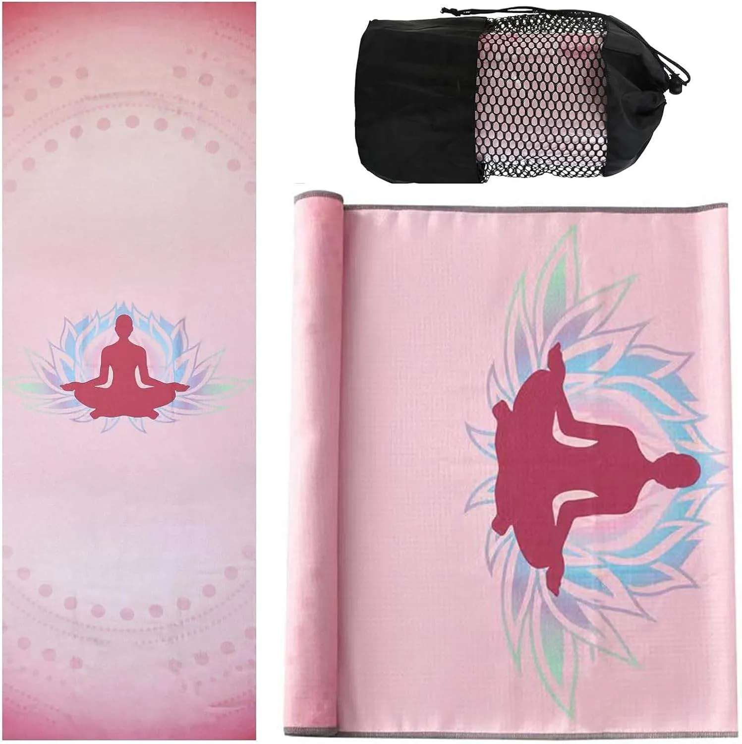 Yoga Towels, Non Slip Hot Yoga Mat Towel with Grip Dots,Super-Absorbent Soft Microfiber Yoga Blanket for Pilates, Fitness and Workout 72inch x 24inch