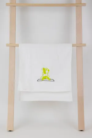 YogaAum AumTowel-(Panda) Virabhadrasana - Lime Punch