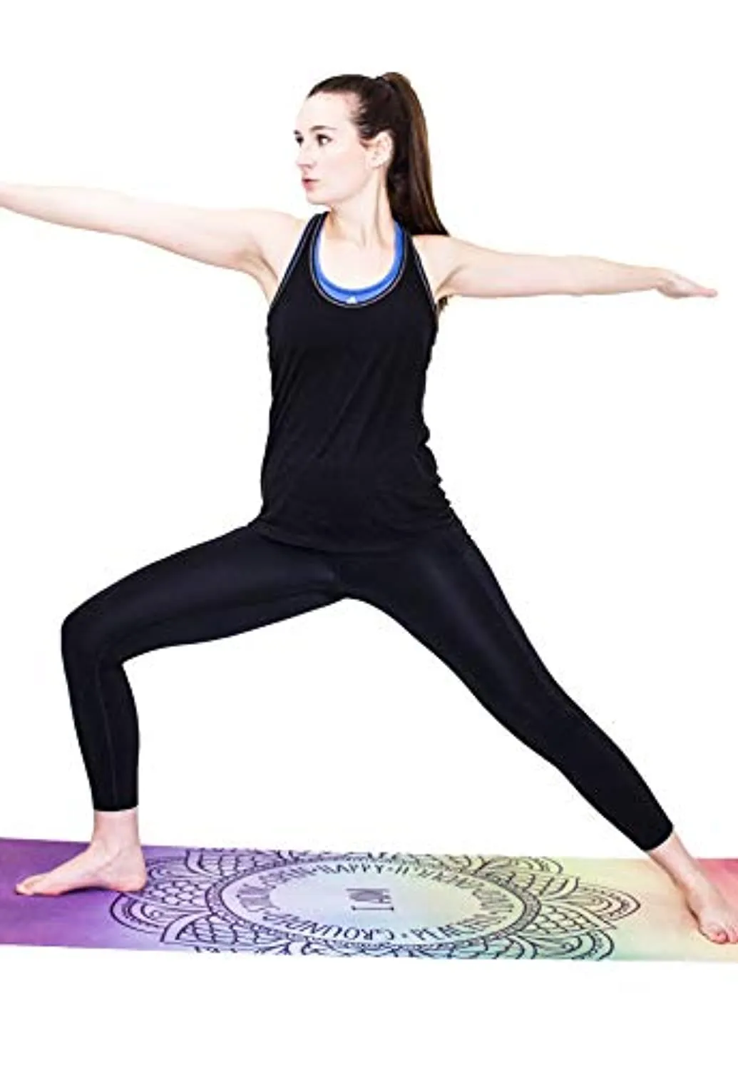 YogAffirmations - Toalla para Tapete de yoga de alta calidad, antideslizante, con puntos de silicona, microfibra ultrasuave, absorbe el sudor, ideal para yoga, pilates, meditación, tamaño perfecto de 24.0 x 72.0 in